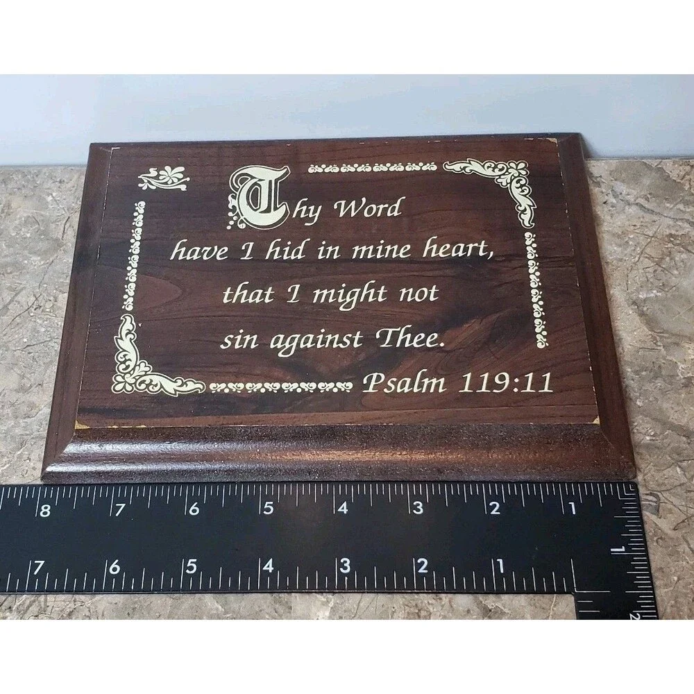 Bible Verse Plaque Plasms (119:11) Thy Word Have I Hid In My Heart.... (8x6) !!!